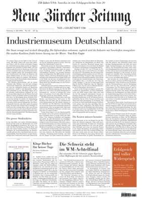 Cover of Neue Zurcher Zeitung