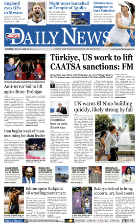 Cover of Hurriyet Daily News & Economic Review