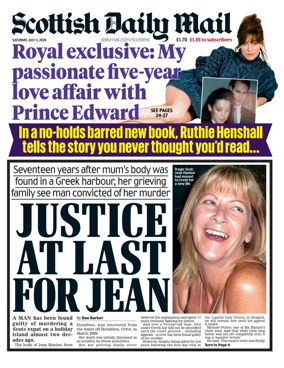 Cover of Scottish Daily Mail