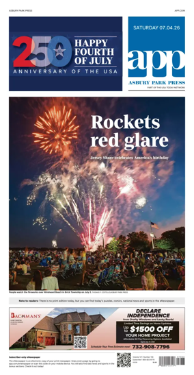 Cover of Asbury Park Press