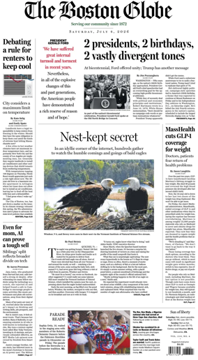 Cover of The Boston Globe