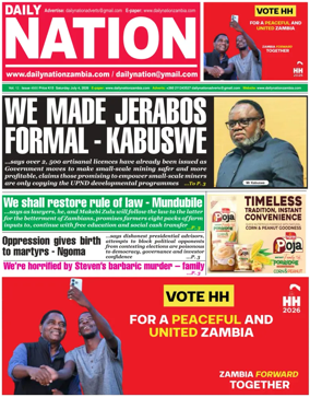 Cover of Daily Nation Newspaper