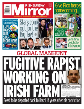 Cover of Irish Sunday Mirror