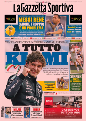 Cover of La Gazzetta dello Sport