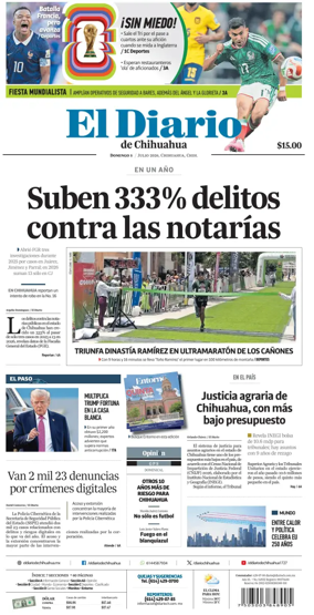 Cover of El Diario de Chihuahua