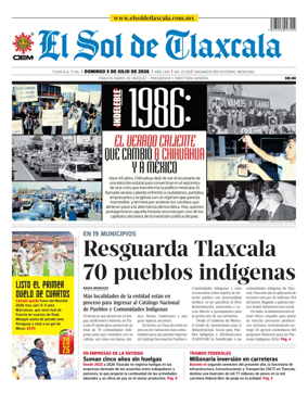 Cover of El Sol de Tlaxcala