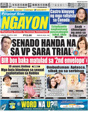 Cover of Pilipino Star Ngayon