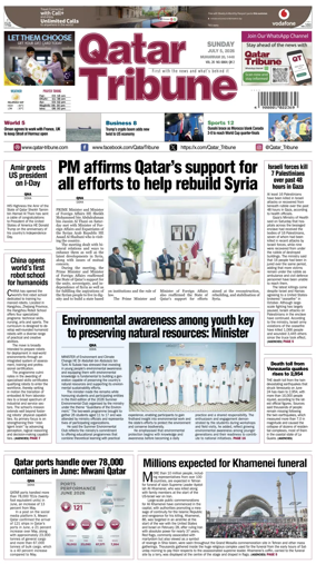 Cover of Qatar Tribune