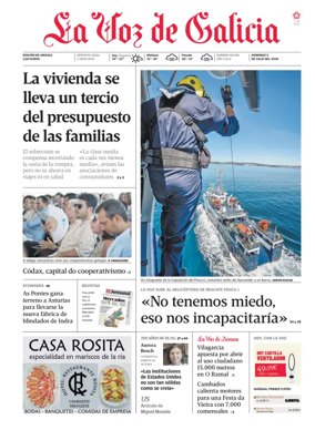 Cover of La Voz de Galicia (Arousa)