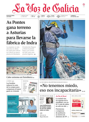 Cover of La Voz de Galicia (Ferrol)