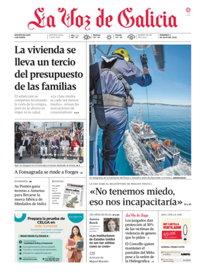 Cover of La Voz de Galicia (Lugo)