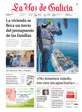 Cover of La Voz de Galicia (Monforte)