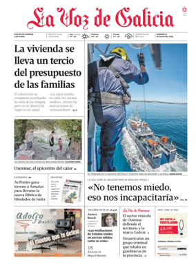 Cover of La Voz de Galicia (Ourense)