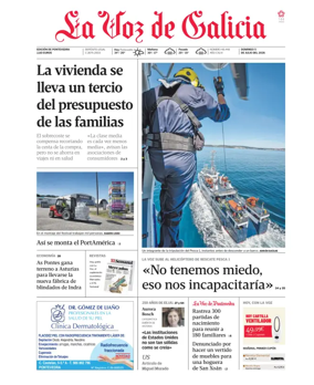 Cover of La Voz de Galicia (Pontevedra)