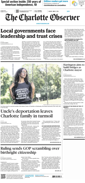 Cover of The Charlotte Observer (Sunday)
