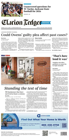 Cover of Clarion Ledger