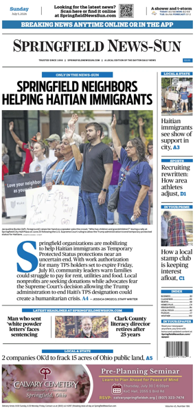 Cover of Springfield News-Sun