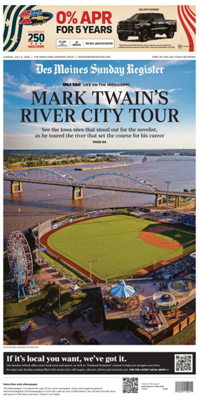 Cover of The Des Moines Register