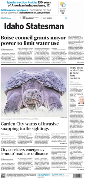 Cover of The Idaho Statesman (Sunday)