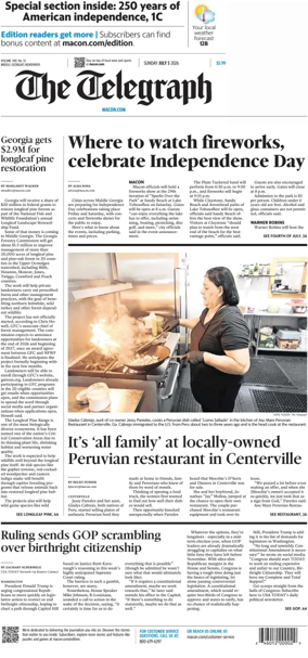 Cover of The Telegraph (Macon) (Sunday)
