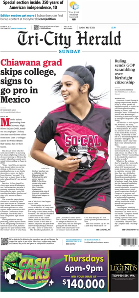 Cover of Tri-City Herald (Sunday)