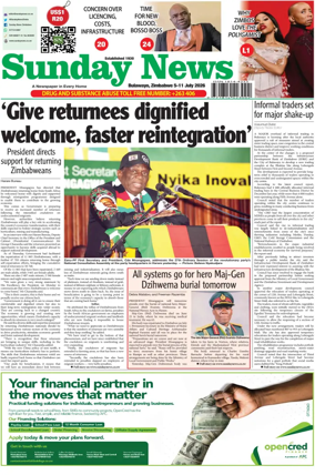 Cover of Sunday News (Zimbabwe)