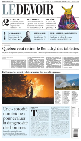 Cover of Le Devoir