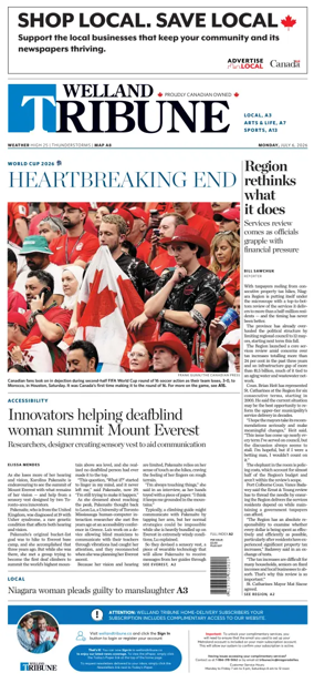 Cover of The Welland Tribune