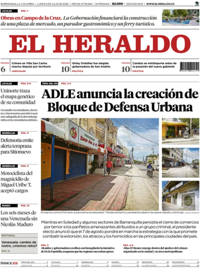 Cover of El Heraldo (Colombia)