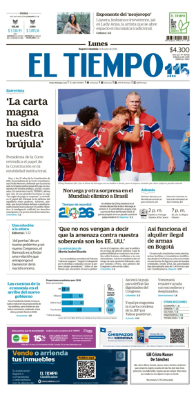 Cover of El Tiempo (Bogota)