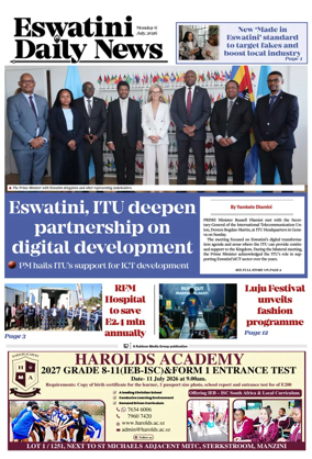 Cover of Eswatini Daily News