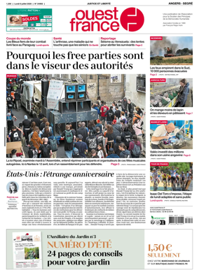 Cover of Ouest France (Angers / Segre)