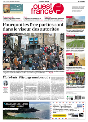 Cover of Ouest France (Ploermel)