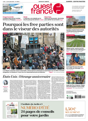 Cover of Ouest-France (Quimper Centre-Finistere)