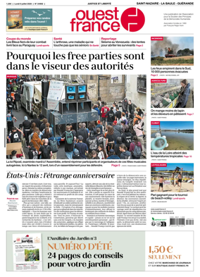 Cover of Ouest France (Saint-Nazaire La Baule Guerande)