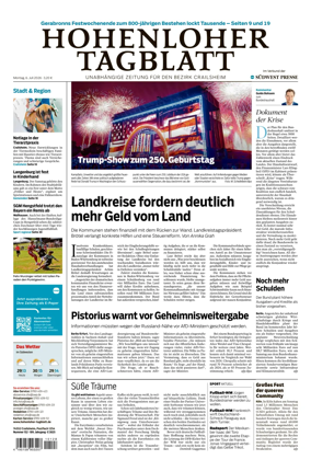 Cover of Hohenloher Tagblatt