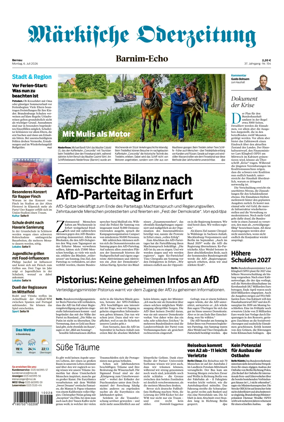 Cover of Markische Oderzeitung Bernau