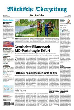 Cover of Markische Oderzeitung Eberswalde