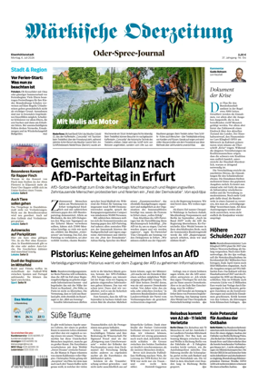 Cover of Markische Oderzeitung Eisenhuttenstadt