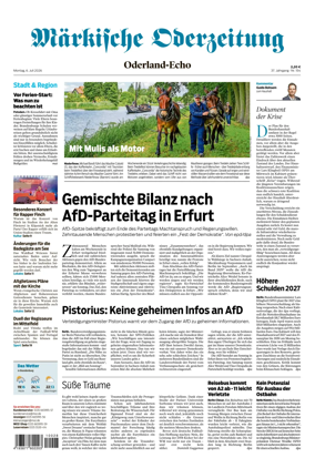Cover of Markische Oderzeitung Oderland-Echo