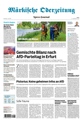 Cover of Markische Oderzeitung Spree-Journal