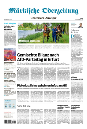 Cover of Markische Oderzeitung Uckermarkanzeiger