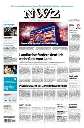 Cover of NWZ – Neue Wurttembergische Zeitung