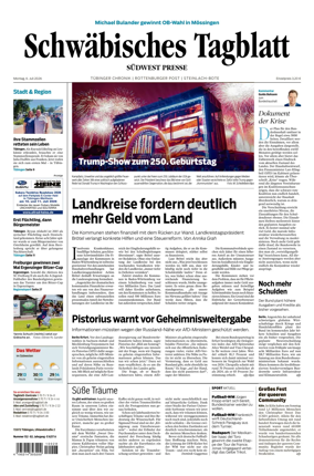 Cover of Schwabisches Tagblatt - Tubinger Chronik
