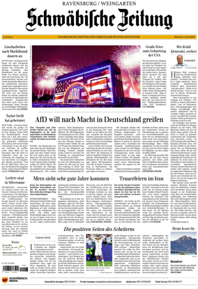 Cover of Schwabische Zeitung (Ravensburg / Weingarten)