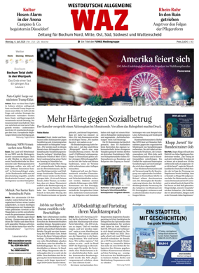 Cover of Westdeutsche Allgemeine Zeitung (Bochum)