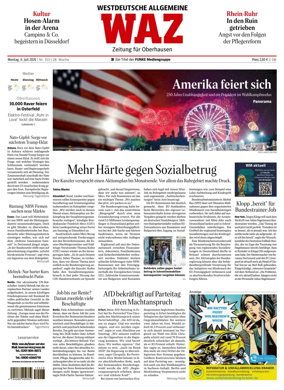 Cover of Westdeutsche Allgemeine Zeitung (Oberhausen)
