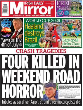 Cover of Irish Daily Mirror