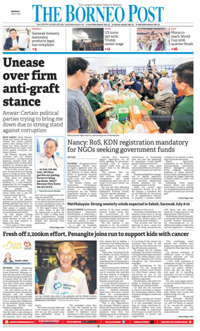 Cover of The Borneo Post (Sarawak)