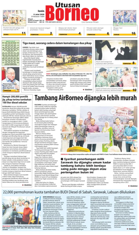 Cover of Utusan Borneo (Sarawak)